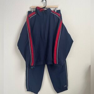 Simply for sports track suit Navy and Red jacket and pants men’s size large
